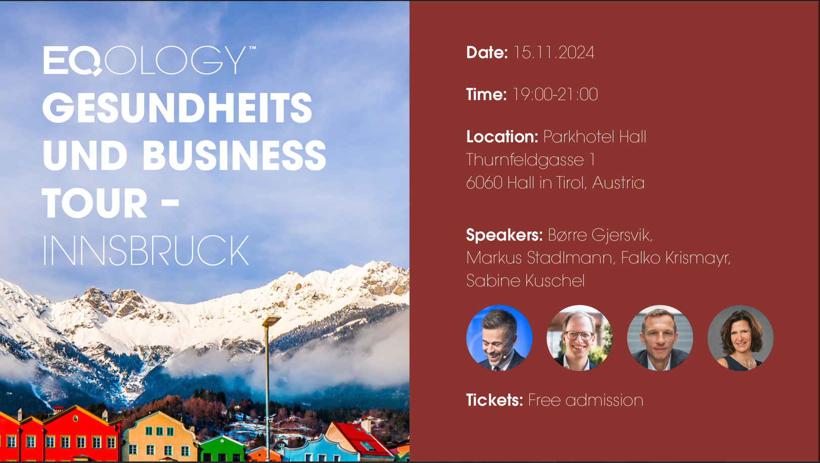 Austria Mega Tour - Innsbruck – Erkennen Sie die Geschäftsmöglichkeit mit Eqology