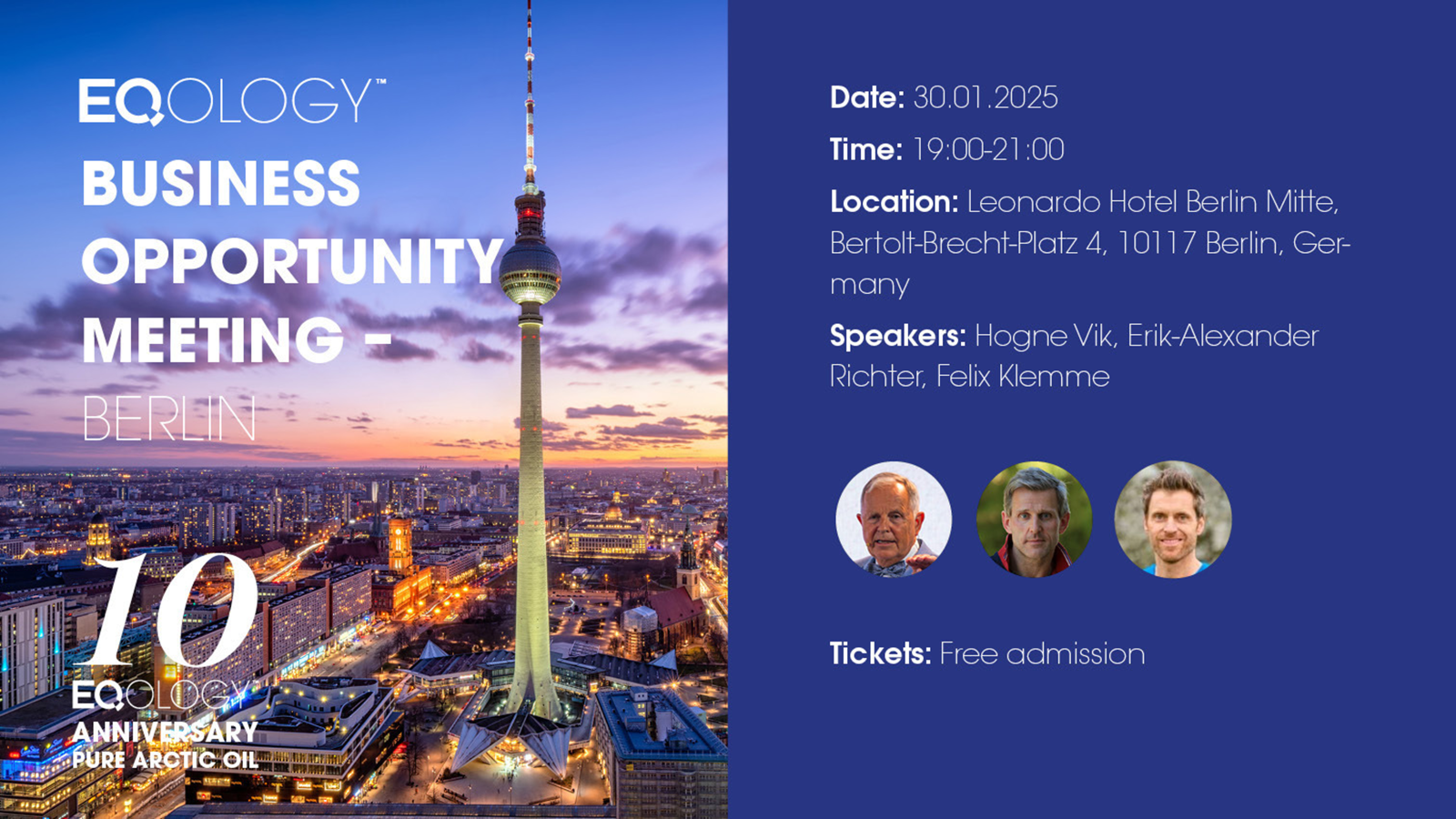 Business Opportunity Meeting BERLIN – Erkennen Sie die Geschäftsmöglichkeit mit Eqology