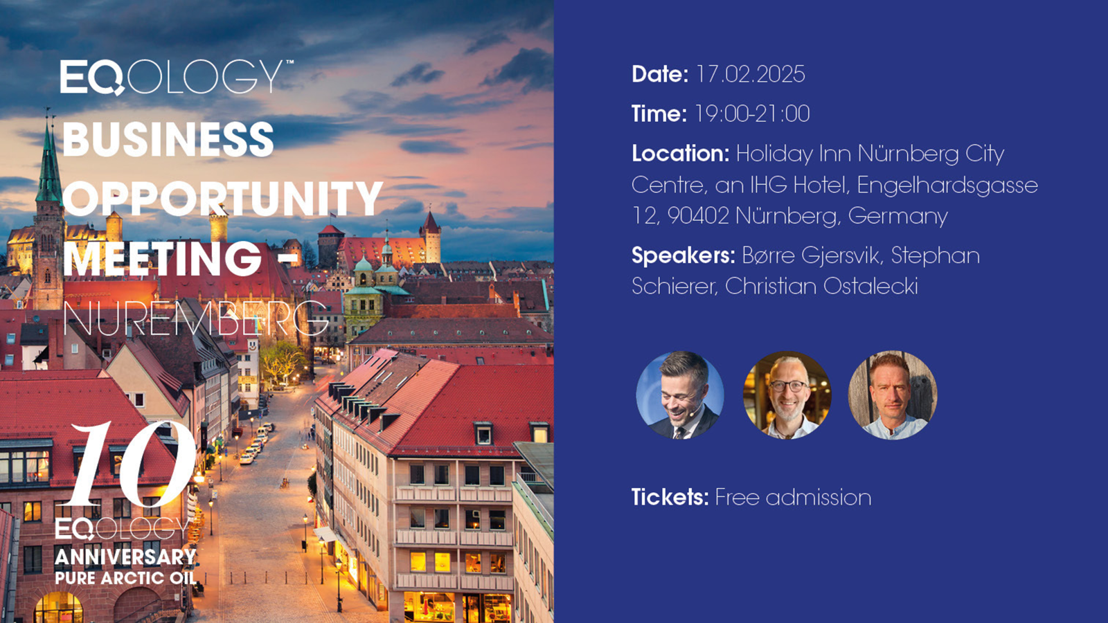 Business Opportunity Meeting NÜRNBERG – Erkennen Sie die Geschäftsmöglichkeit mit Eqology