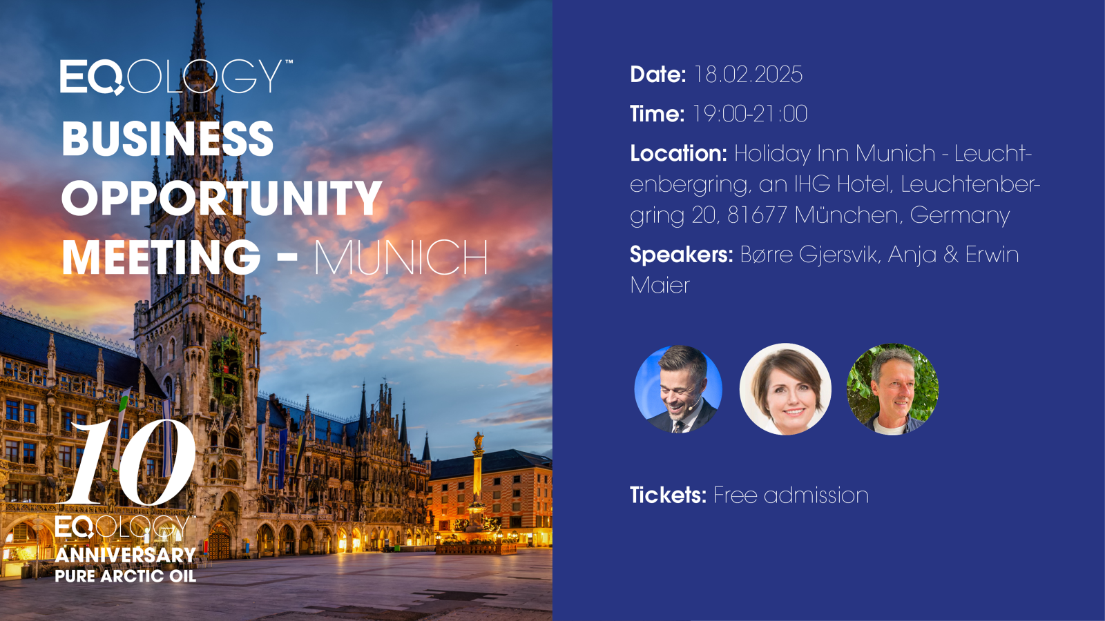 Business Opportunity Meeting MÜNCHEN– Erkennen Sie die Geschäftsmöglichkeit mit Eqology