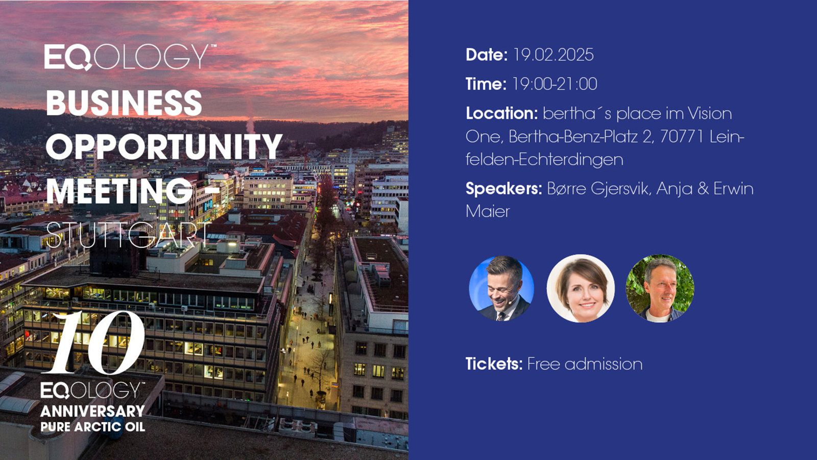 Business Opportunity Meeting STUTTGART – Erkennen Sie die Geschäftsmöglichkeit mit Eqology