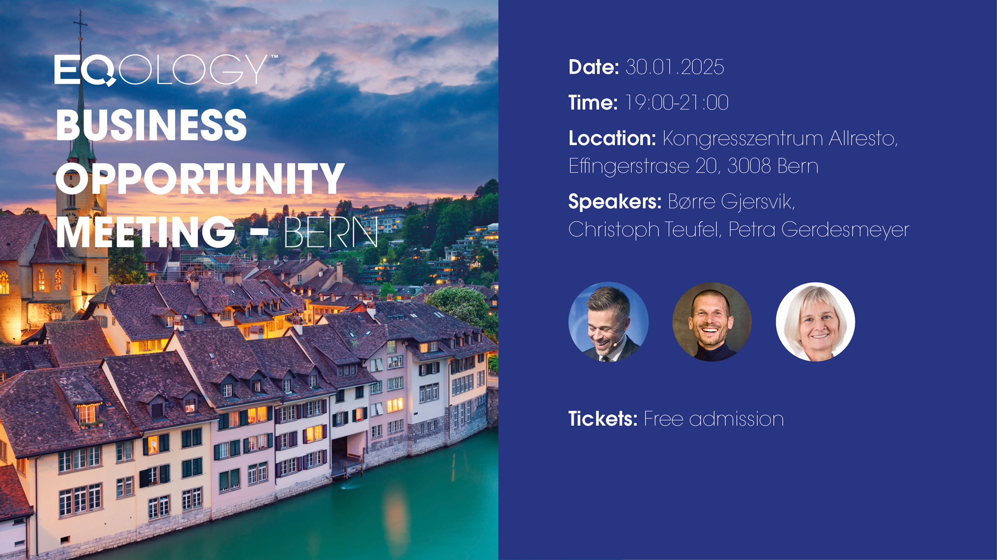 Business Opportunity Meeting BERN – Erkennen Sie die Geschäftsmöglichkeit mit Eqology