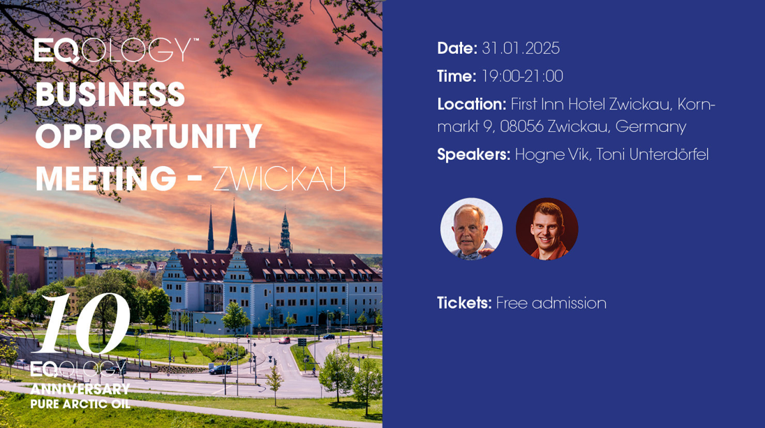 Business Opportunity Meeting ZWICKAU – Erkennen Sie die Geschäftsmöglichkeit mit Eqology