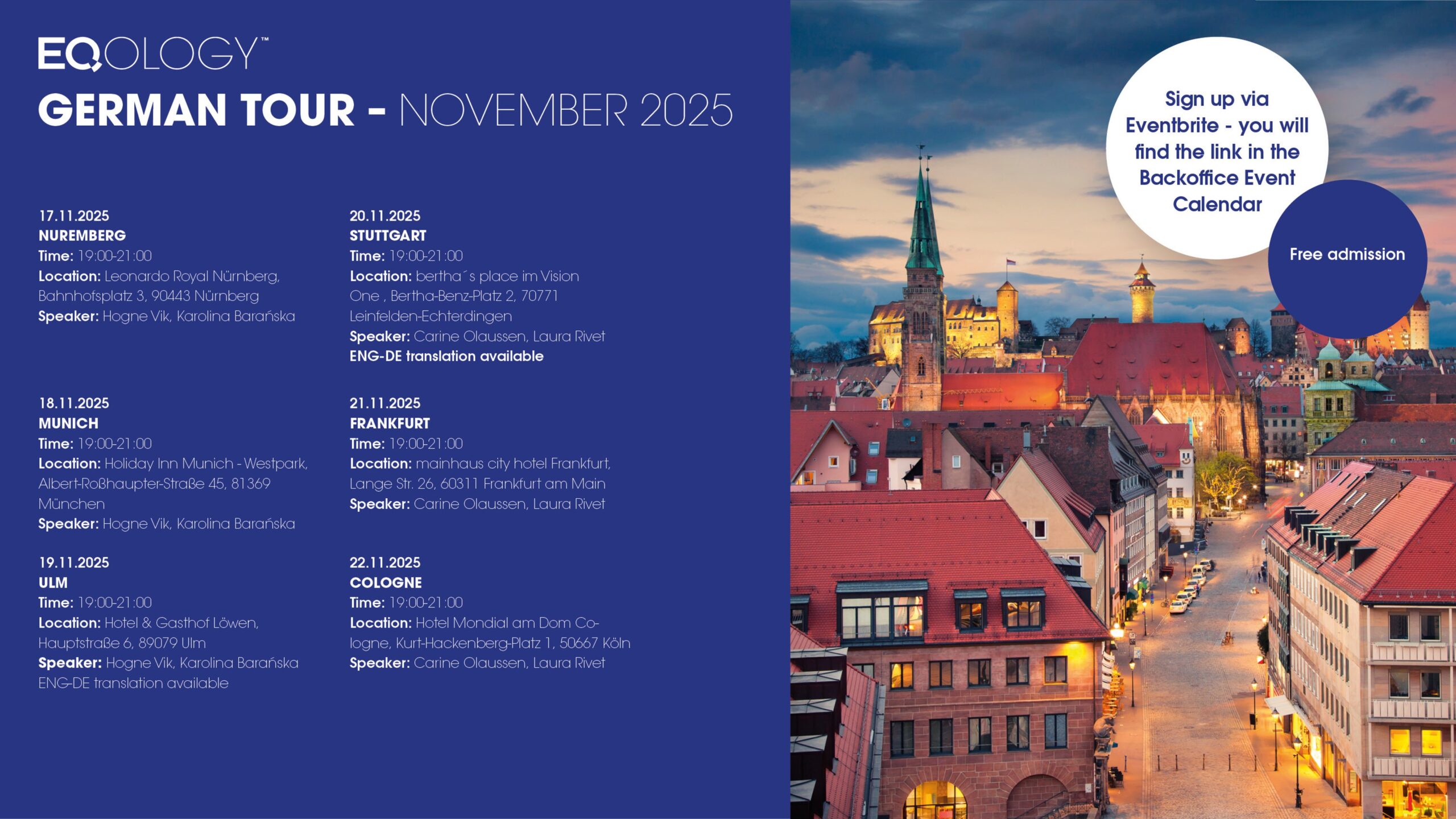 BOM GERMAN TOUR November - Erkennen Sie die Geschäftsmöglichkeit mit Eqology